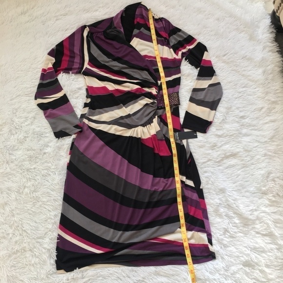 Sharon Max Multicolor long sleeve wrap dress Large - Picture 11 of 15